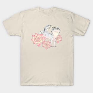 Mack Snow Leopard Gecko and Succulents T-Shirt